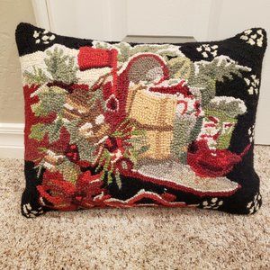 Christmas Hook Wool throw pillow